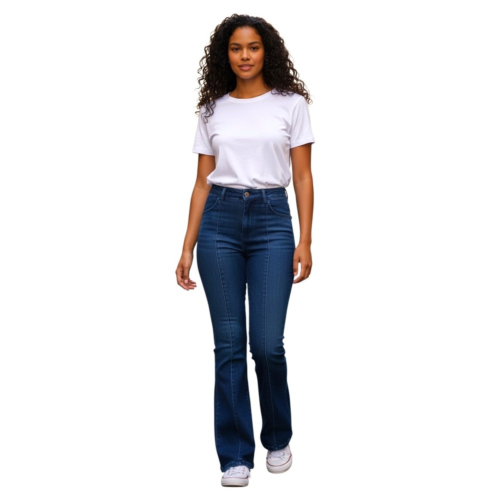 Knox Rose Womens High Rise Flare Jeans Dark Wash Pull On Stretch Denim Size 6